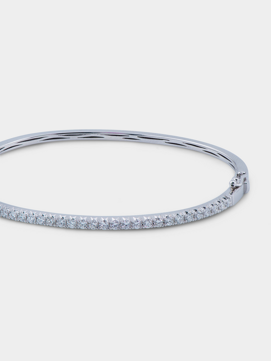 Lumière Tennis Bangle - 18K White