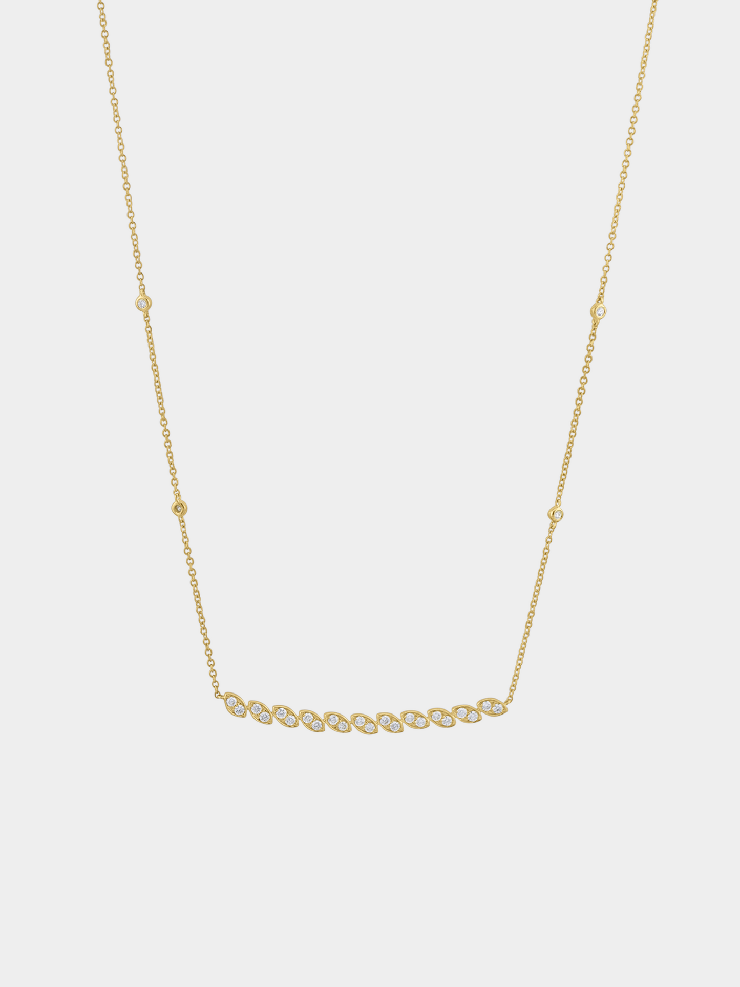 Aurelia Whisper Leaves Necklace Large - 18k Yellow