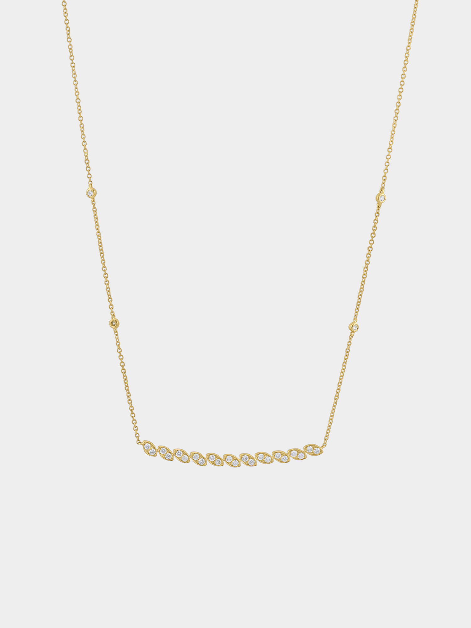 Aurelia Whisper Leaves Necklace Large - 18k Yellow