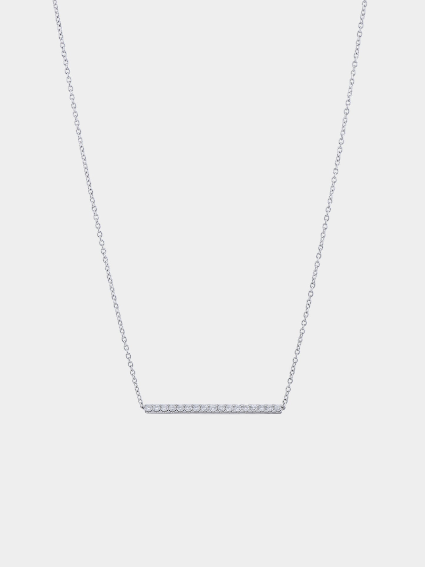 Diamond Bar Necklace - 18k White