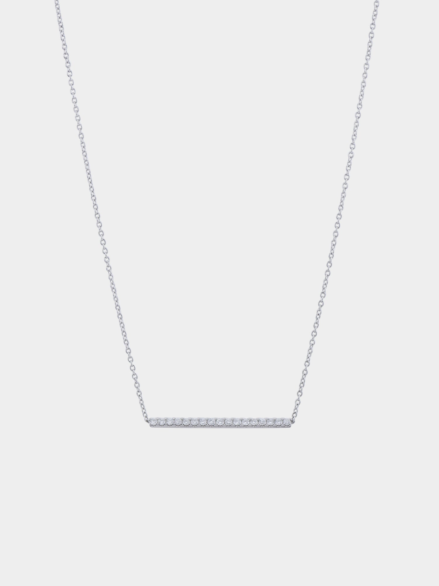 Diamond Bar Necklace - 18k White