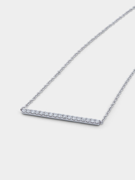 Diamond Bar Necklace - 18k White